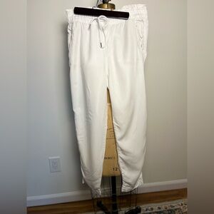 LOFT white drawstring pants with pockets XS